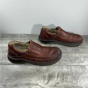 Dr Doc Martens 11198 Slip On Brown Pebbled Leather Mens Shoes Oxfords Size 11